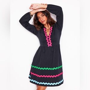 Boden Corinna Ric Rac Jersey Dress Size 12 Long